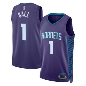 Regata NBA Charlotte Hornets Statement Edition LaMelo Ball 1 - Roxa