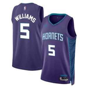 Regata NBA Charlotte Hornets Statement Edition Mark Williams 5 - Roxa