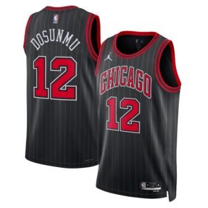 Regata NBA Chicago Bulls Statement Edition Ayo Dosunmu 12 - Preta