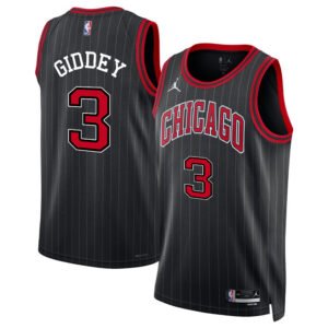 Regata NBA Chicago Bulls Statement Edition Josh Giddey 3 - Preta