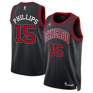 Regata NBA Chicago Bulls Statement Edition Julian Phillips 15 - Preta
