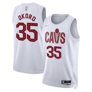 Regata NBA Cleveland Cavaliers Association Edition Isaac Okoro 35 - Branca