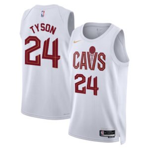 Regata NBA Cleveland Cavaliers Association Edition Jaylon Tyson 24 - Branca