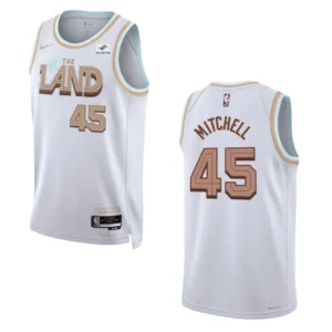 Regata NBA Cleveland Cavaliers City Edition 2022/23 Donovan Mitchell 45 - Branca