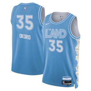 Regata NBA Cleveland Cavaliers City Edition Isaac Okoro 35 - Azul