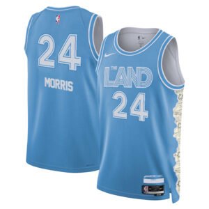 Regata NBA Cleveland Cavaliers City Edition Marcus Morris 24 - Azul