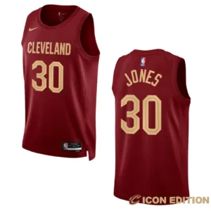 Regata NBA Cleveland Cavaliers Icon Edition 2022/23 Damian Jones 30 - Vinho