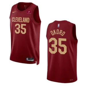 Regata NBA Cleveland Cavaliers Icon Edition 2022/23 Isaac Okoro 35 - Vinho