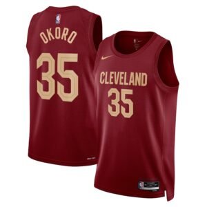 Regata NBA Cleveland Cavaliers Icon Edition Isaac Okoro 35 - Vinho