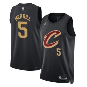 Regata NBA Cleveland Cavaliers Statement Edition Sam Merrill 5 - Preta