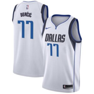Regata NBA Dallas Mavericks Association Edition Luka Doncic 77 - Branca