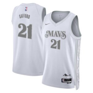 Regata NBA Dallas Mavericks City Edition Daniel Gafford 21 - Branca
