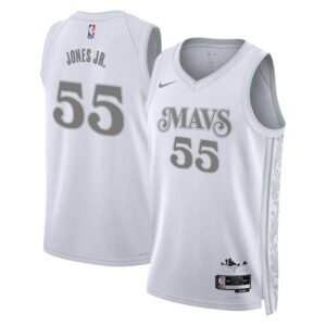 Regata NBA Dallas Mavericks City Edition Derrick Jones Jr. 55 - Branca