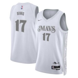 Regata NBA Dallas Mavericks City Edition Dexter Dennis 17 - Branca