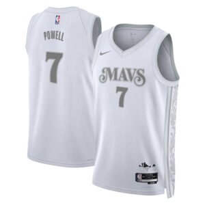 Regata NBA Dallas Mavericks City Edition Dwight Powell 7 - Branca
