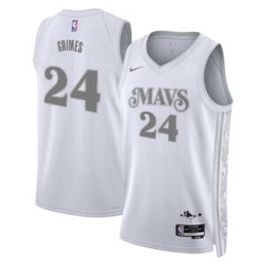 Regata NBA Dallas Mavericks City Edition Quentin Grimes 24 - Branca