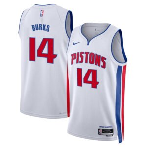Regata NBA Detroit Pistons Association Edition Alec Burks 14 - Branca