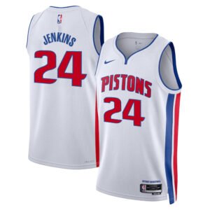 Regata NBA Detroit Pistons Association Edition Daniss Jenkins 24 - Branca