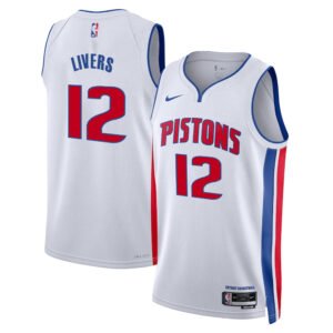 Regata NBA Detroit Pistons Association Edition Isaiah Livers 12 - Branca