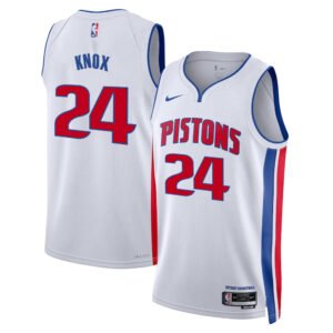 Regata NBA Detroit Pistons Association Edition Kevin Knox 24 - Branca