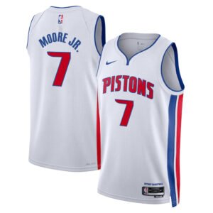 Regata NBA Detroit Pistons Association Edition Wendell Moore Jr. 7 - Branca