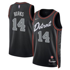 Regata NBA Detroit Pistons City Edition Alec Burks 14 - Preta