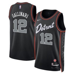 Regata NBA Detroit Pistons City Edition Danilo Gallinari 12 - Preta