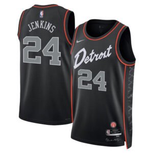 Regata NBA Detroit Pistons City Edition Daniss Jenkins 24 - Preta