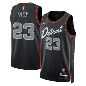 Regata NBA Detroit Pistons City Edition Jaden Ivey 23 - Preta