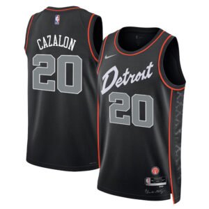 Regata NBA Detroit Pistons City Edition Malcolm Cazalon 20 - Preta