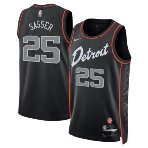 Regata NBA Detroit Pistons City Edition Marcus Sasser 25 - Preta