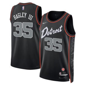 Regata NBA Detroit Pistons City Edition Marvin Bagley III 35 - Preta