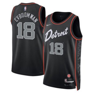 Regata NBA Detroit Pistons City Edition Tosan Evbuomwan 18 - Preta