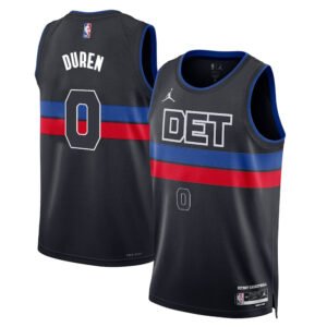 Regata NBA Detroit Pistons Statement Edition Jalen Duren 0 - Preta