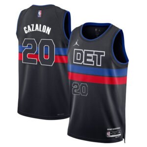 Regata NBA Detroit Pistons Statement Edition Malcolm Cazalon 20 - Preta