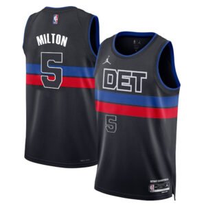 Regata NBA Detroit Pistons Statement Edition Shake Milton 5 - Preta