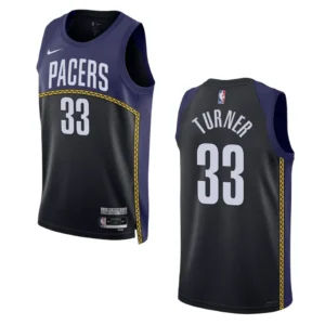Regata NBA Indiana Pacers City Edition 2022/23 Myles Turner 33 - Preta