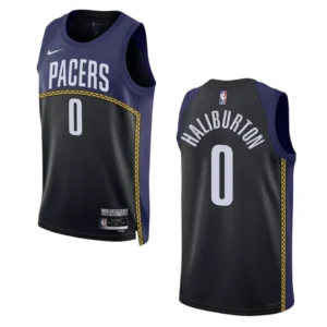 Regata NBA Indiana Pacers City Edition 2022/23 Tyrese Haliburton 0 - Preta