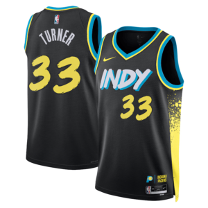 Regata NBA Indiana Pacers City Edition 2023/24 Myles Turner 33 - Preta