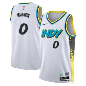 Regata NBA Indiana Pacers City Edition Benedict Mathurin 0 - Branca
