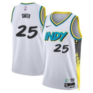 Regata NBA Indiana Pacers City Edition Jalen Smith 25 - Branca