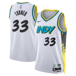 Regata NBA Indiana Pacers City Edition Myles Turner 33 - Branca