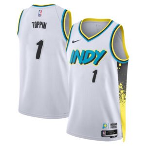 Regata NBA Indiana Pacers City Edition Obbi Toppin 1 - Branca