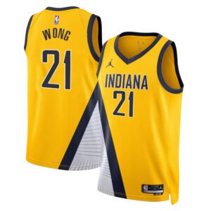 Regata NBA Indiana Pacers Statement Edition Isaiah Wong 21 - Amarela