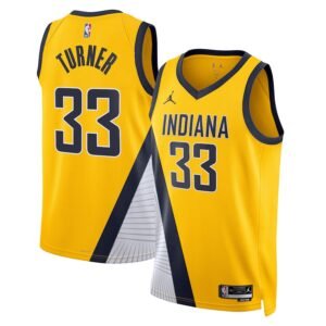 Regata NBA Indiana Pacers Statement Edition Myles Turner 33 - Amarela