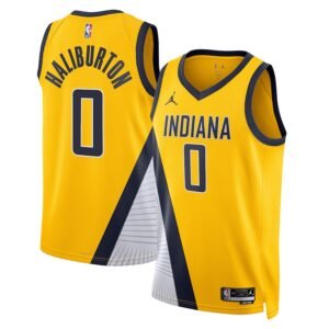 Regata NBA Indiana Pacers Statement Edition Tyrese Haliburton 0 - Amarela