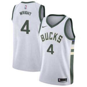 Regata NBA Milwaukee Bucks Association Edition Delon Wright 4 - Branca