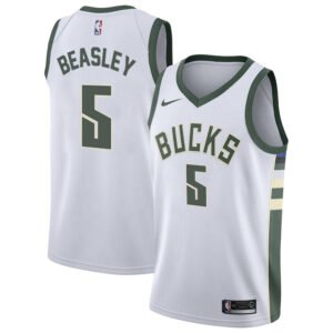 Regata NBA Milwaukee Bucks Association Edition Malik Beasley 5 - Branca