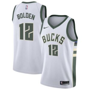 Regata NBA Milwaukee Bucks Association Edition Marques Bolden 12 - Branca