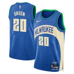 Regata NBA Milwaukee Bucks City Edition 2023/24 AJ Green 20 - Azul